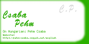 csaba pehm business card